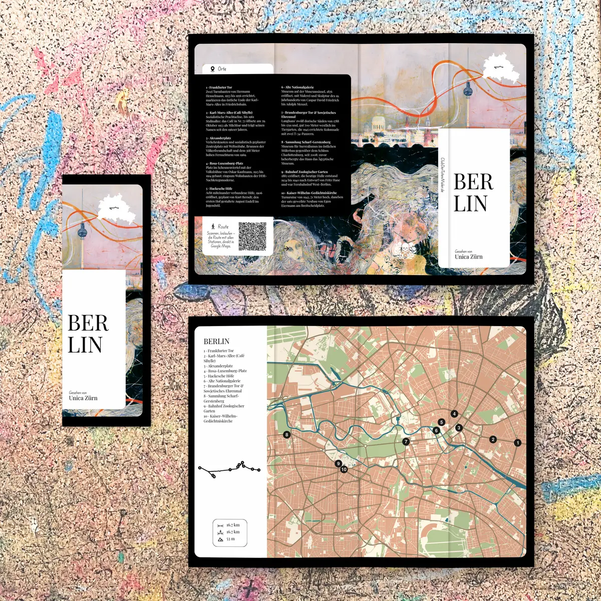 Stadtplan Berlin, aufgefaltetes Mockup
